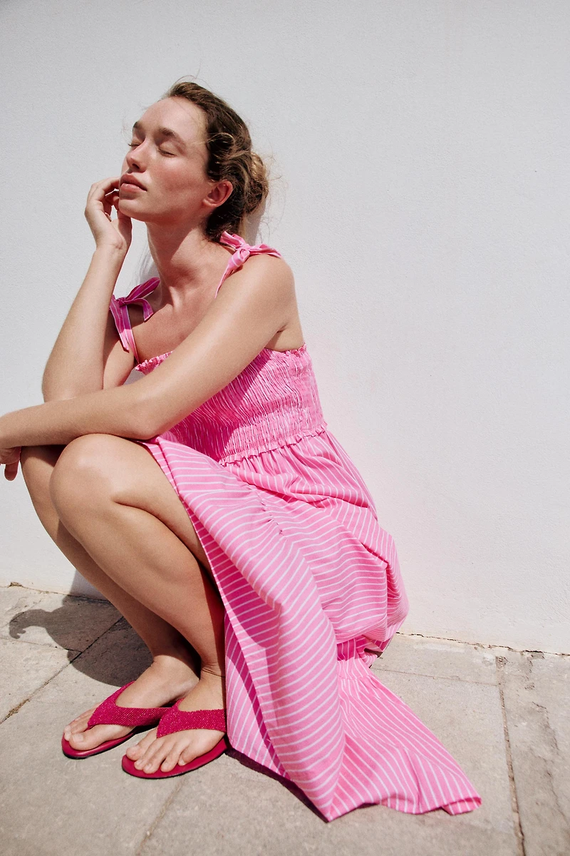 STRIPED BOW DRESS