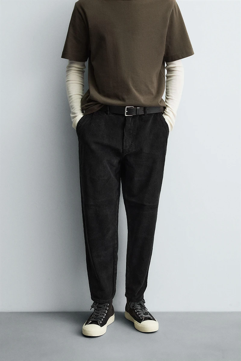 TAPERED FIT CORDUROY PANTS