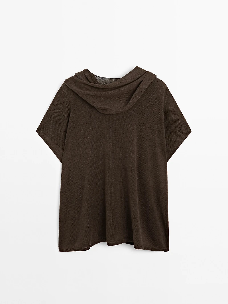 Knit cape with scarf