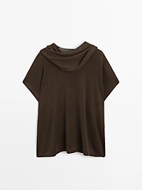 Knit cape with scarf