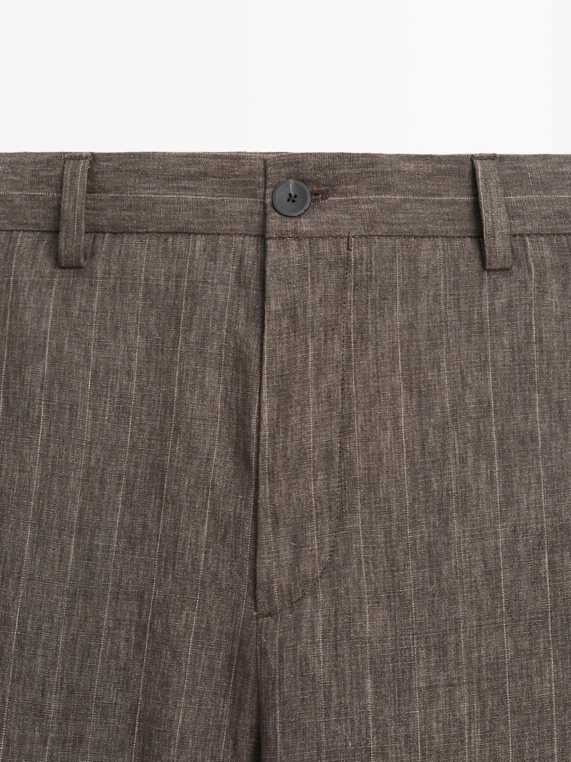 Striped linen trousers