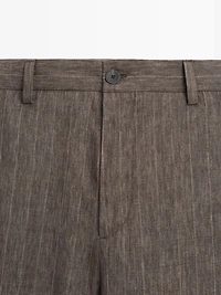 Striped linen trousers