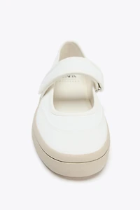 FABRIC STRAP BALLET FLATS