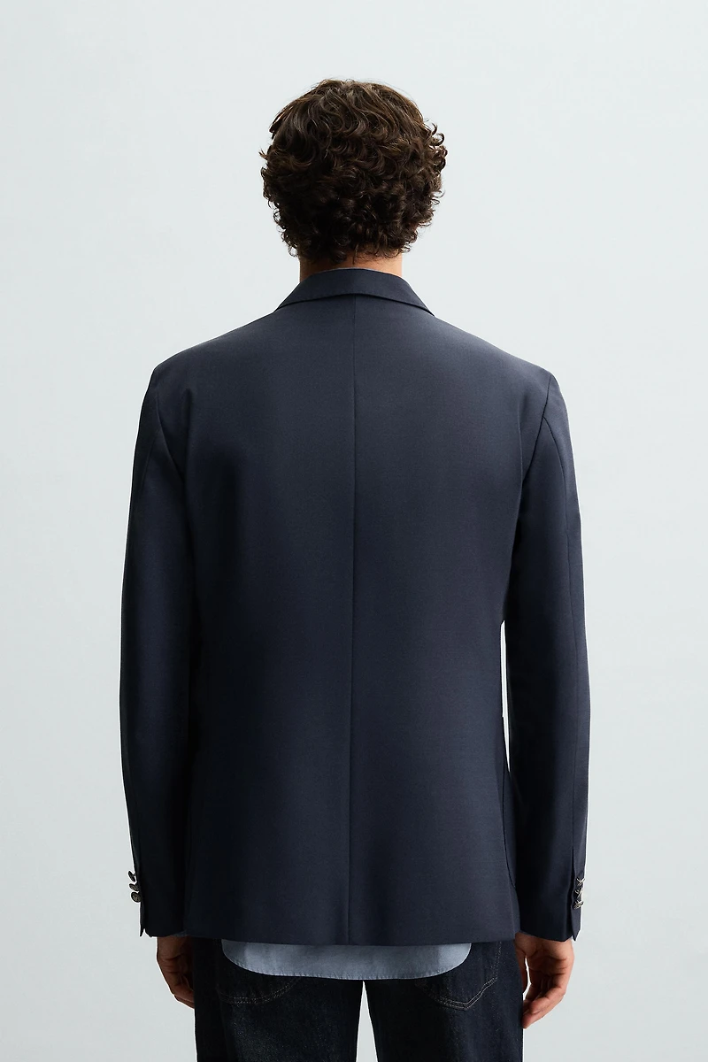 WOOL BLEND DOUBLE BREASTED BLAZER