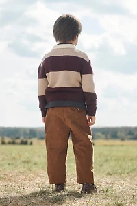 LIMITED EDITION 100% WOOL STRIPED KNIT POLO SHIRT