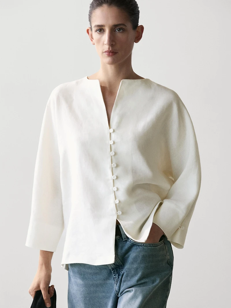 Veste en lin à boutons