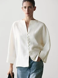 Veste en lin à boutons