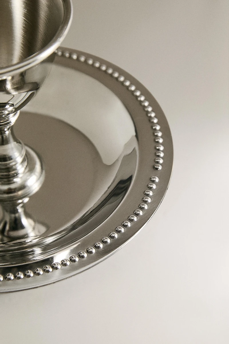 STEEL EGG CUP WITH PLATE