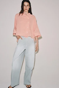 ZW COLLECTION ASYMMETRIC STRIPED SHIRT