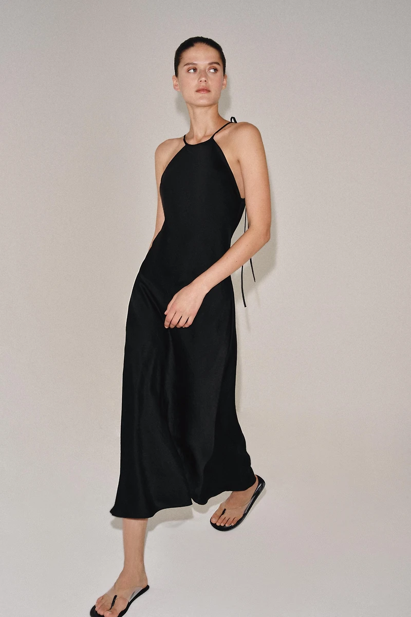 ZW COLLECTION SATIN EFFECT HALTER DRESS