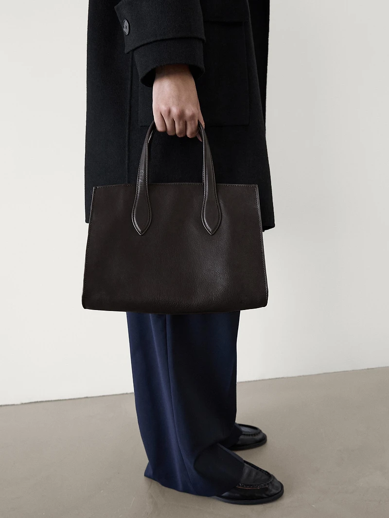 Tote bag MD ICON moyen format en cuir nappa