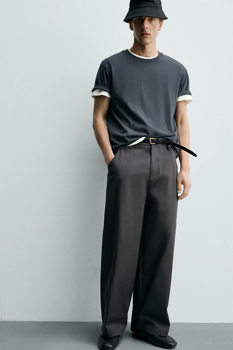CROPPED WIDE FIT PANTS