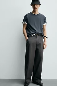 CROPPED WIDE FIT PANTS