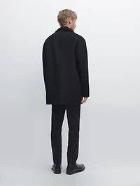 Manteau court laine mélangée