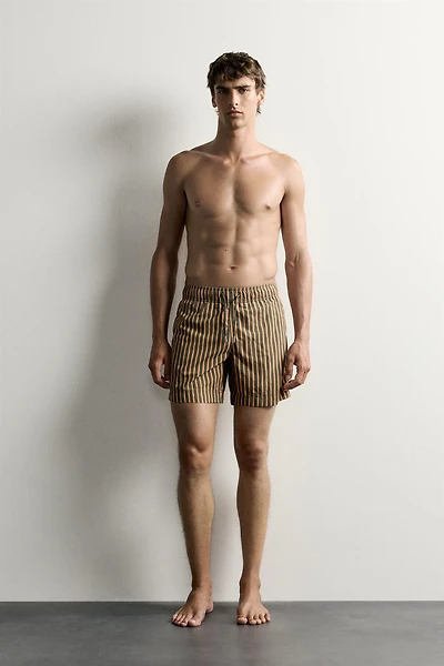 STRIPED MID-LENGTH SWIMSUIT