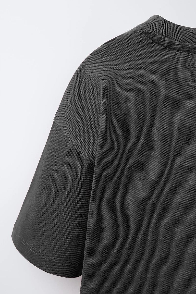 HEAVYWEIGHT EMBROIDERED TEXT T-SHIRT