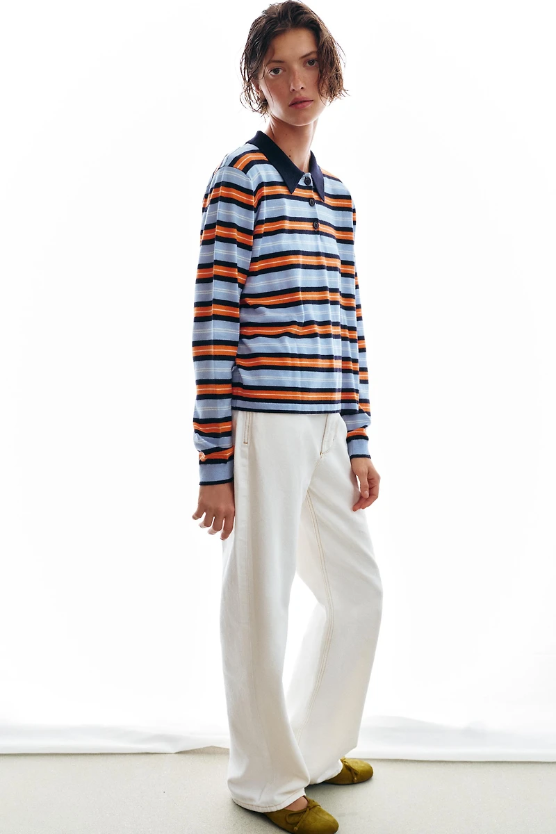 STRIPED KNIT POLO