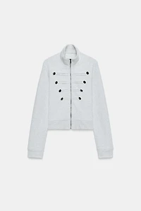 SWEAT ZIPPÉ À BOUTONS