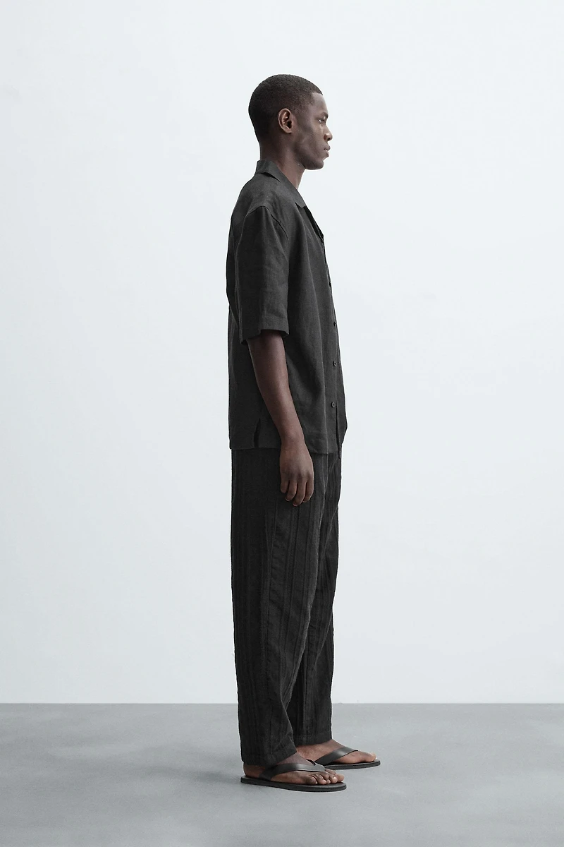 TEXTURED RELAXED FIT PANTS