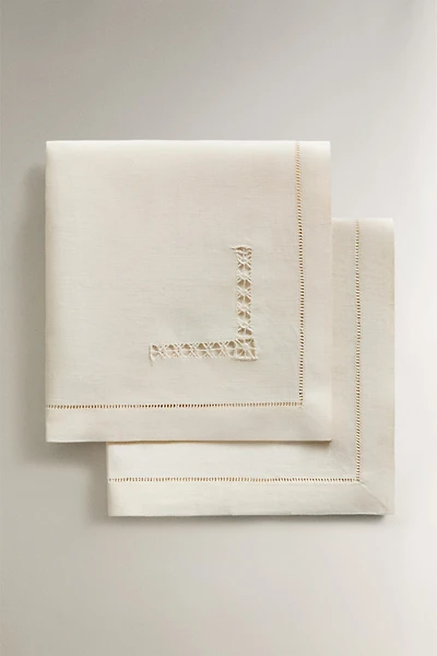 HEMSTITCHED LINEN NAPKIN PACK (PACK OF 2)