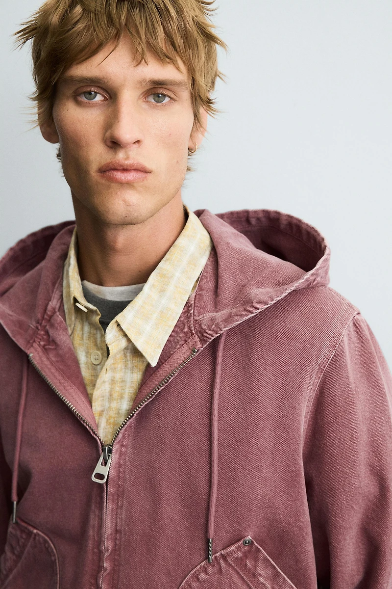 WASHED HOODIE JACKET