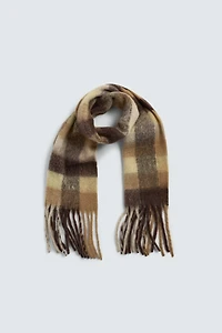 BRUSHED PLAID SCARF