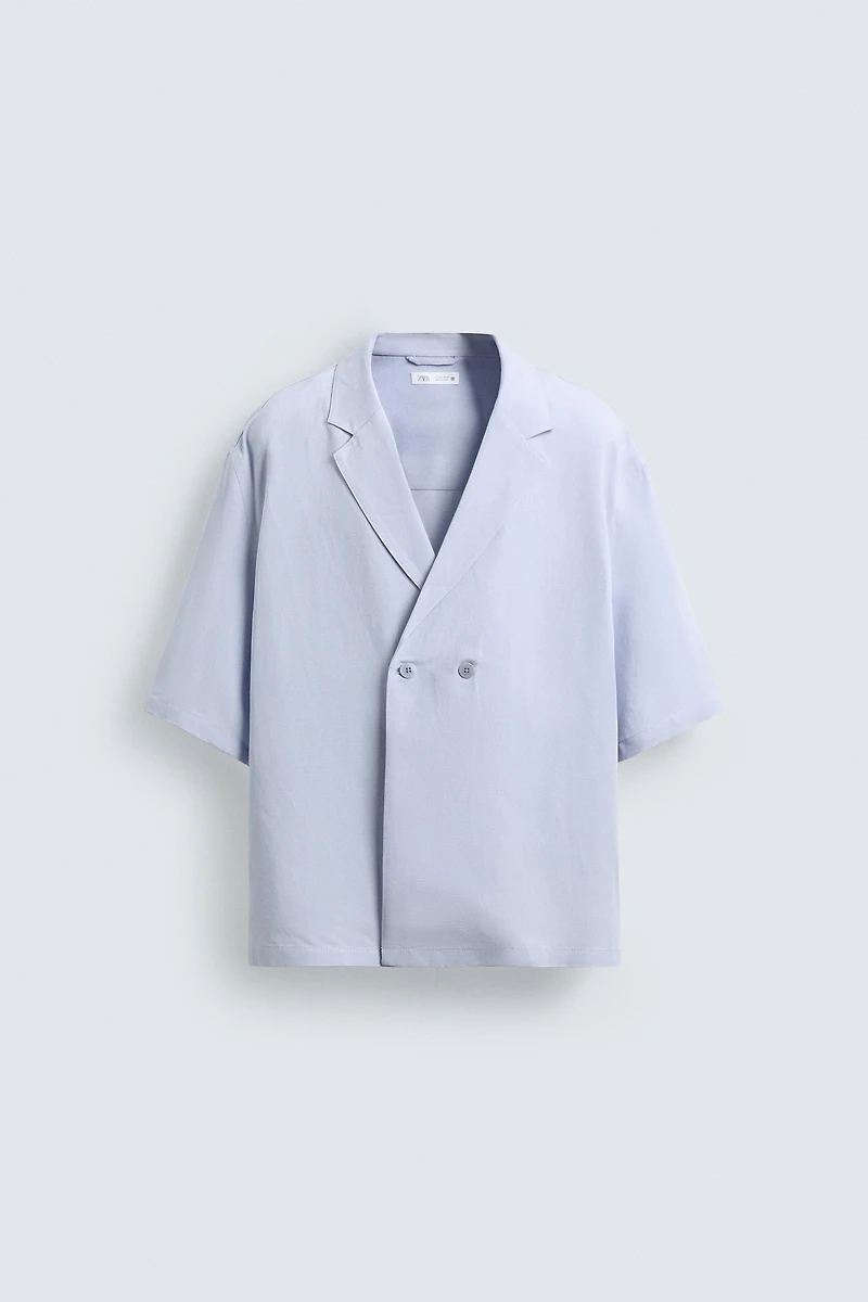 VISCOSE-LINEN KIMONO SHIRT