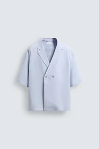 VISCOSE-LINEN KIMONO SHIRT