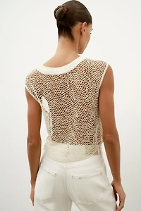 TOP EN CROCHET À FLEURS