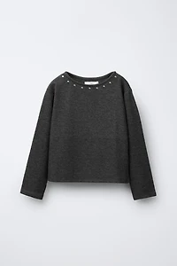 T-SHIRT CÔTELÉ À CLOUS