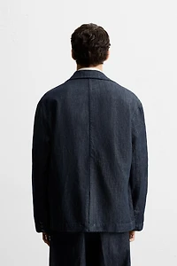RELAXED FIT DENIM BLAZER