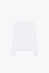 T-SHIRT COL BATEAU EN COTON