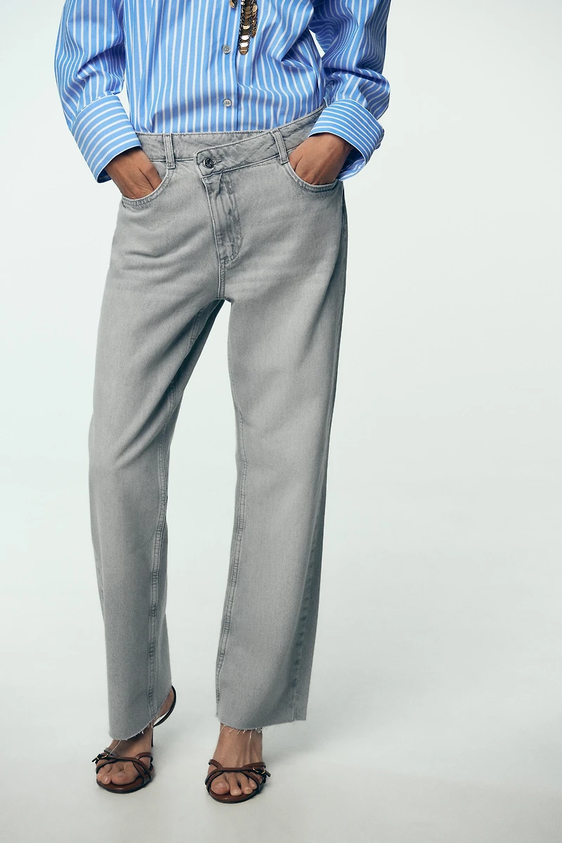 Z.09 STRAIGHT ANKLE HIGH WAIST CROSSOVER JEANS