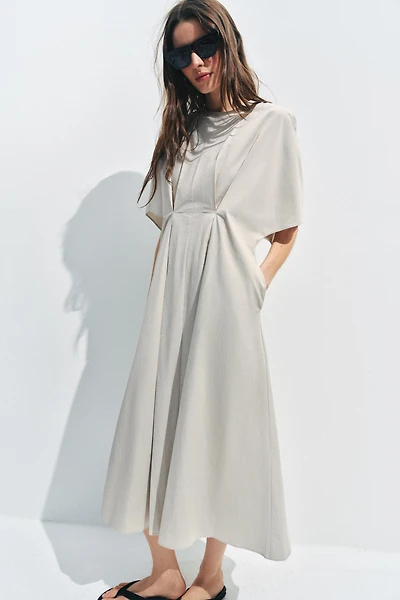 ZW COLLECTION PLEATED POPLIN DRESS