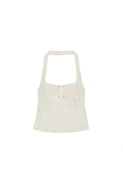 STRIPED HALTER TOP