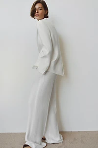 ZW COLLECTION LINEN BLEND TUXEDO BLAZER