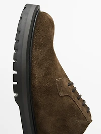Split suede track sole shoes