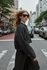 SOFT BOMBER WITH ELASTIC HEM