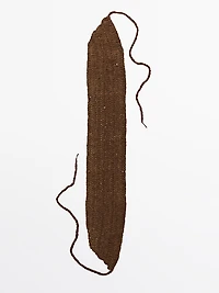 Plaited split suede leather sash belt