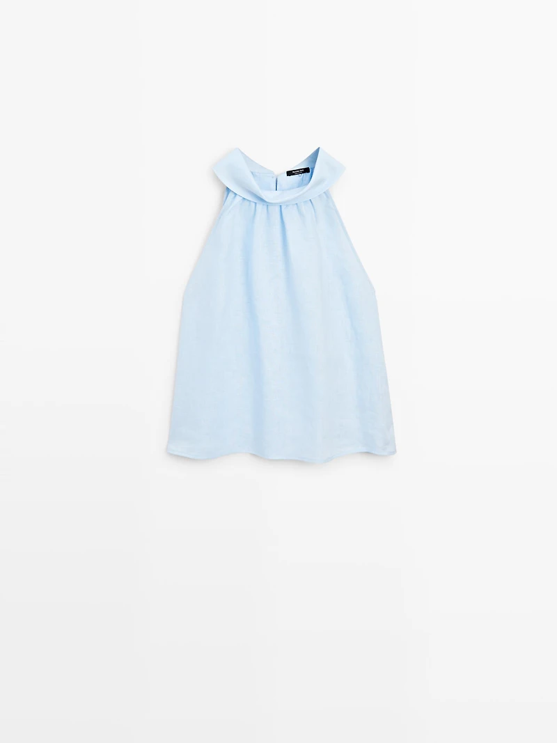 100% linen halterneck top