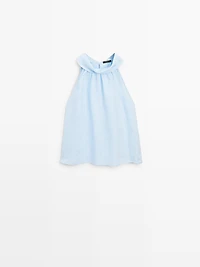 100% linen halterneck top
