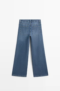 Mid-waist wide-leg jeans