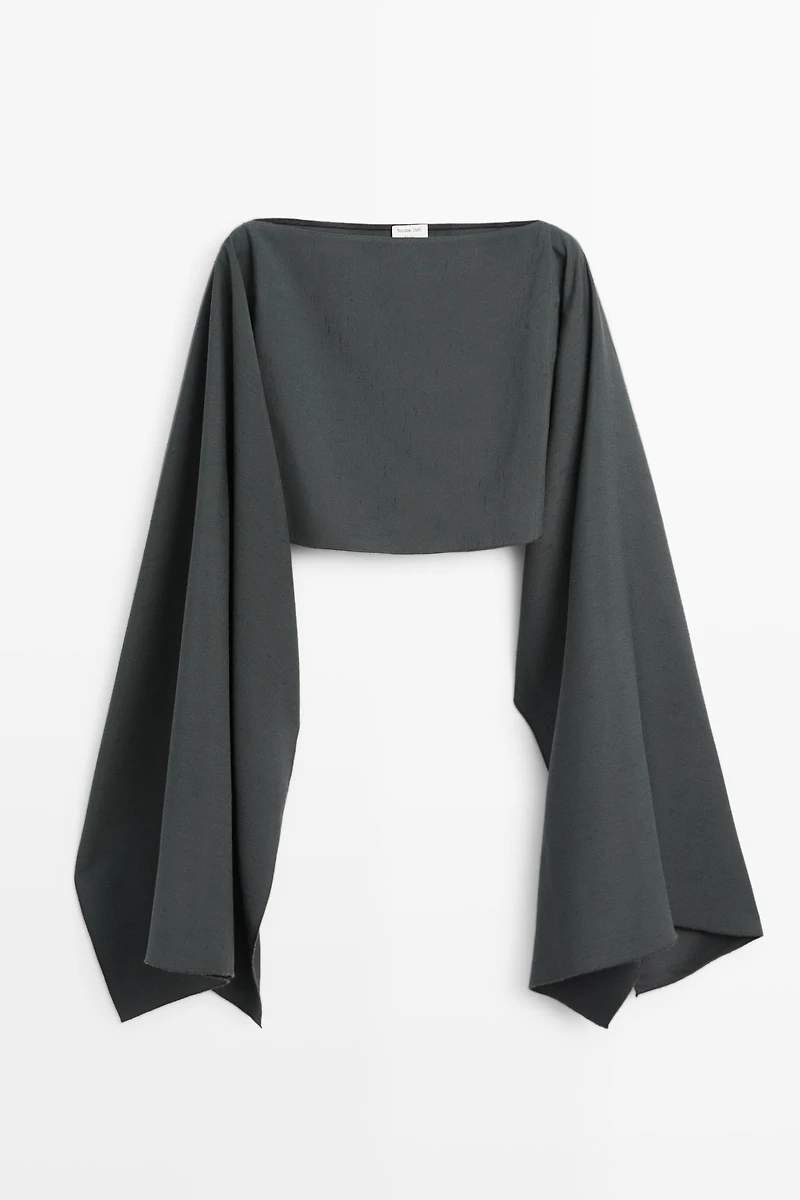 Flowing asymmetric total look cape - STUDIO