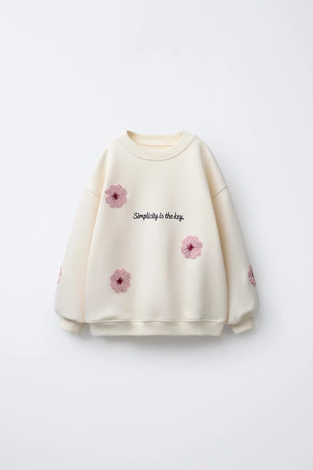 EMBROIDERED FLORAL SWEATSHIRT