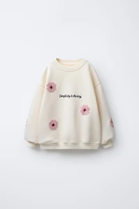 EMBROIDERED FLORAL SWEATSHIRT