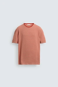 T-SHIRT EN MAILLE RAYÉ REGULAR FIT