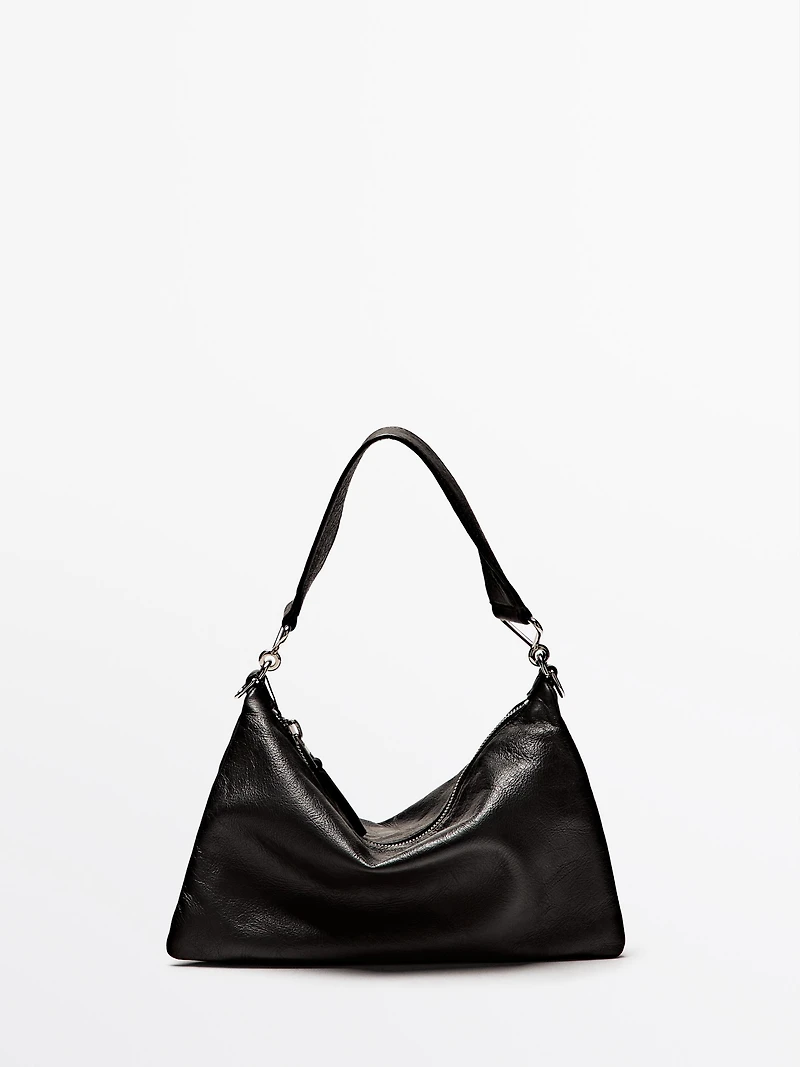 Small nappa leather bag with compartments