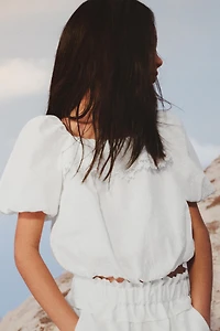 EMBROIDERED BALLOON TOP