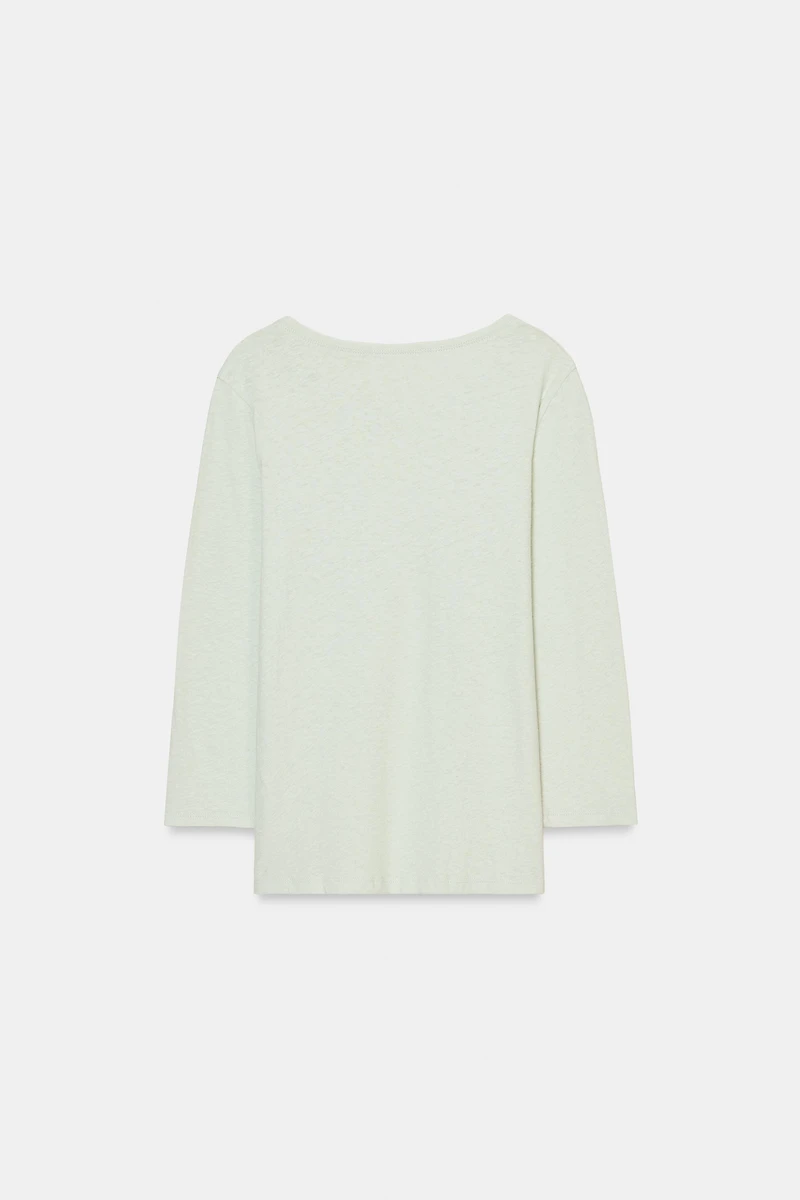 WASHED EFFECT LINEN T-SHIRT