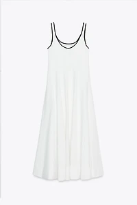 CONTRAST TRIM MIDI DRESS